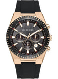 Lee Cooper Men's Multifunction Watch with Dark Brown Dial and Black Silicone Band, LC08088.451