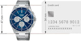 Casio Men's Watch Analog Blue Dial with Silver Stainless Steel Band, MTP-1374D-2A3VDF