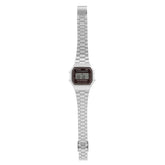 Casio Men's Watch Vintage Collection Digital, Maroon Dial With Silver Stainless Steel Strap, A168WA-5AYDF