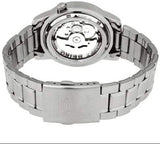 Seiko Men's Mechanical Watch Analog, Black Dial Silver Stainless Band, SNKE63J