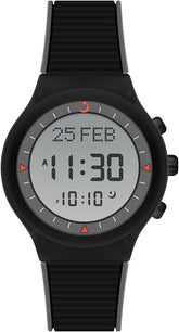 Alfajr Islamic Prayer Unisex Watch Digital With Black Rubber Strap, WY-16BLACKGREY