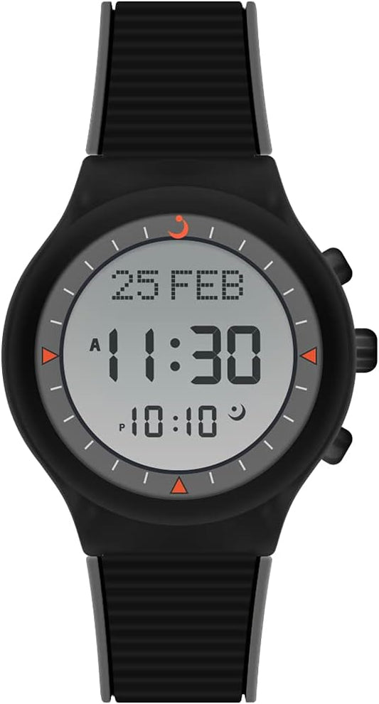 Alfajr Islamic Prayer Unisex Digital Watch With Black Rubber Strap, WY-16BLACKGREY authentic Alfajr WY-16BLACKGREY Islamic prayer product in Bahrain