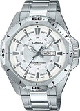 Casio, Men’s Watch Analog, Silver Dial Silver Stainless Steel Band, MTD-1085-7AVDF