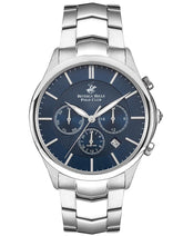 Beverly Hills Polo Club Men's Watch, Analog, Blue Dial, Silver Stainless Steel Strap, BP3232X.390