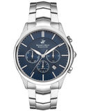 Beverly Hills Polo Club Men's Watch, Analog, Blue Dial, Silver Stainless Steel Strap, BP3232X.390