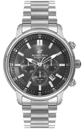 Beverly Hills Polo Club Men's Watch, Analog, Black Dial, Silver Stainless Steel Strap, BP3254X.350