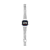 Casio Vintage Unisex Bluetooth Step Tracker Watch Digital Dial with Silver Stainless Steel Band, ABL-100WE-1ADF