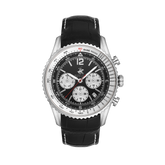 Beverly Hills Polo Club Men's Watch Analog Black Dial with Black Leather Band, BP3723X.351