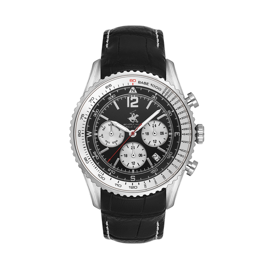 Beverly Hills Polo Club, Men's, Analog Watch, Black Dial, with Leather Band, BH-BP3723X.351