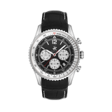Beverly Hills Polo Club Men's Watch Analog Black Dial with Black Leather Band, BP3723X.351