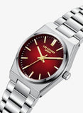 Lee Cooper Women's Analog Watch with Red To Black Dial and Stainless Steel Band, LC08362.380