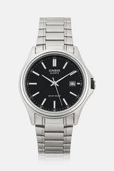 Casio Men's Watch Analog, Black Dial Silver Stainless Steel Strap,MTP-1183A-1ADF