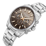 Lee Cooper Men's Multifunction Watch with Brown Dial and Stainless Steel Band, LC08355.340