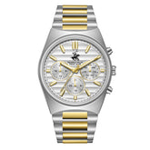 Beverly Hills Polo Club Men's Watch Analog Silver Dial with Silver/Gold Stainless Steel Band, BP3744X.330