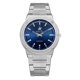 Beverly Hills Polo Club Men's Watch Analog Blue Dial with Silver Stainless Steel Band, BP3717X.390