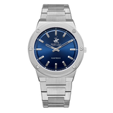 Beverly Hills Polo Club Men's Watch Analog Blue Dial with Silver Stainless Steel Band, BP3717X.390