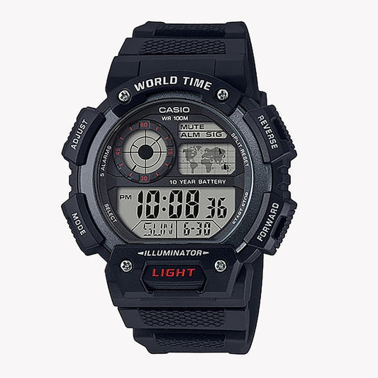 Casio Men's Watch Digital, Black Dial Black Resin Strap, AE-1400WH-1AVDF