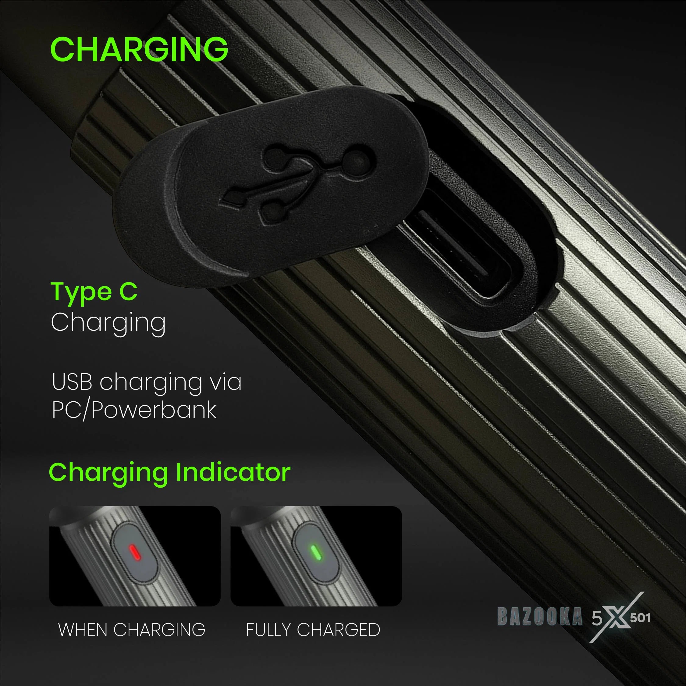 Mr.Light Bazooka Rechargeable Flashlight, BAZOOKA5XGD501 Mr.Light Flashlight BAZOOKA5XGD501