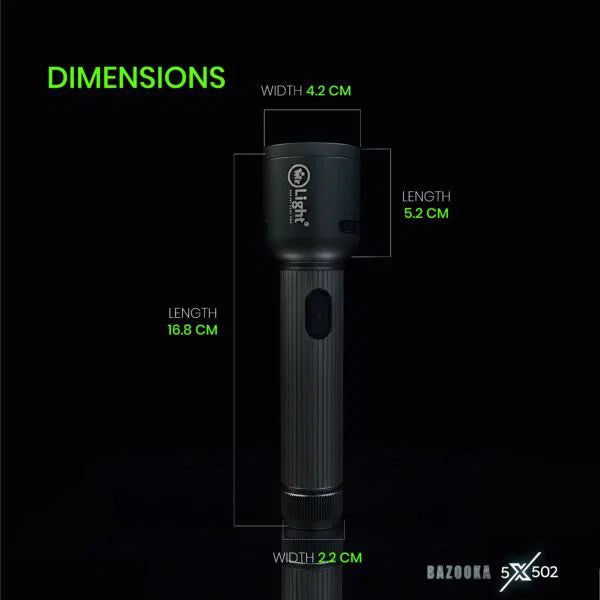 Mr.Light Bazooka Rechargeable Flashlight, BAZOOKA5XGD502 Mr.Light Flashlight BAZOOKA5XGD502