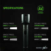 Mr.Light Bazooka Rechargeable Flashlight, BAZOOKA5XGD502 Mr.Light Flashlight BAZOOKA5XGD502