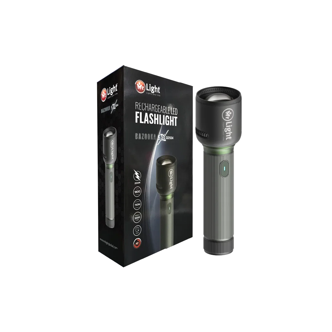 Mr.Light Bazooka Rechargeable Flashlight, BAZOOKA5XGD504 Mr.Light Flashlight BAZOOKA5XGD504