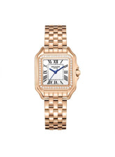 Lee Cooper Women's Analog Watch with Silver Dial and Rose Gold Stainless Steel Band, LC08398.430