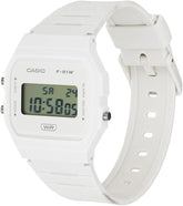Casio Unisex Watch Digital Dial with White Resin Band, F-91WB-7ADF