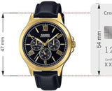 Casio, Men's Watch Analog, Black Dial Black Leather Band, MTP-V300GL-1AUD