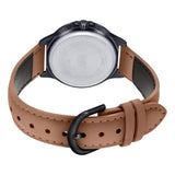 Casio, Men's Watch Analog, Black Dial Brown Leather Band, MTP-V300BL-5AUD