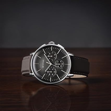 Titan, Men's, Analog Watch, with Leather Band, TI-90200SL02