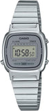 Casio Women's Watch Digital, Grey Dial Silver Stainless Steel Strap, LA670WA-7DF
