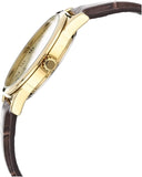 Casio, Men's Watch Analog, Gold Dial Brown Leather Band, MTP-V001GL-9BUD