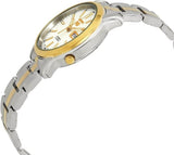 Seiko Men's Mechanical Watch Analog, White Dial with Two Tone Stainless Band, SNKL84K
