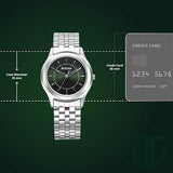 Titan Karishma Zing Men's Watch Analog Green Dial with Silver Stainless Steel Band, 1648SM01