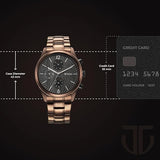 Titan Neo Splash Men's Multifunction Watch Analog Black Dial With Brown Stainless Steel Band, 1805KM08