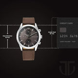 Titan Wrist Wit Men's Watch Analog Brown Dial With Brown Leather Strap, 1805SL12