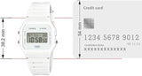 Casio Unisex Watch Digital Dial with White Resin Band, F-91WB-7ADF