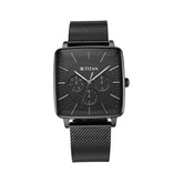 Titan,Men's Watch Analog Black Dial Black Stainless Steel Mesh Band, 90147NM01
