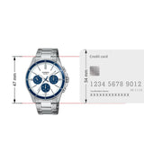 Casio Men's Watch Analog White Dial with Silver Stainless Steel Band, MTP-1374D-7A2VDF