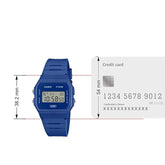 Casio Unisex Watch Digital Dial with Blue Resin Band, F-91WB-2A1DF