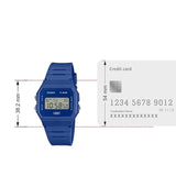 Casio Unisex Watch Digital Dial with Blue Resin Band, F-91WB-2A1DF