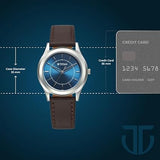 Titan Karishma Men's Watch Analog Blue Dial with Brown Leather Strap, 1648SL01