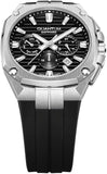 Quantum Men's Chronograph Watch Black Dial Black Silicone Band, ADG1278.351