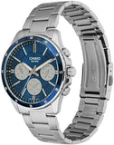 Casio Men's Watch Analog Blue Dial with Silver Stainless Steel Band, MTP-1374D-2A3VDF
