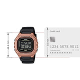 Casio Men's Watch Digital Dial Rose Gold Case with Black Resin Strap, W-218HM-5BVDF