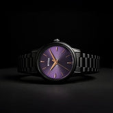 Titan Women's Watch Analog Purple Dial with Black Stainless Steel Band, 2760NM01