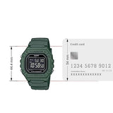 Casio Men's Watch Digital Black Dial with Green Resin Band, W-218H-3BVDF