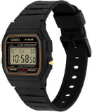 Casio, Unisex Watch Vintage Collection Digital, Black Dial Black Resin Band, F-91WG-9QDF