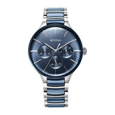 Titan,Men's Watch Analog Blue Dial Silver Dual-Toned Stainless Steel Band, 90148KD02