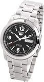 Seiko Men's Mechanical Watch Analog, Black Dial Silver Stainless Band, SNKE63J